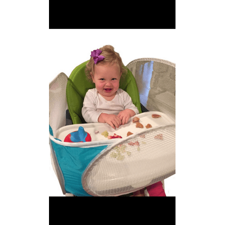 The Original Tray Buddi - AQUA - It's a Playpen for High Chairs, Booster Seats, Strollers and Wheel Chairs - It keeps Baby Food, Sippy Cups, and Toys on the Tray and off the (Best High Chair With Wheels)