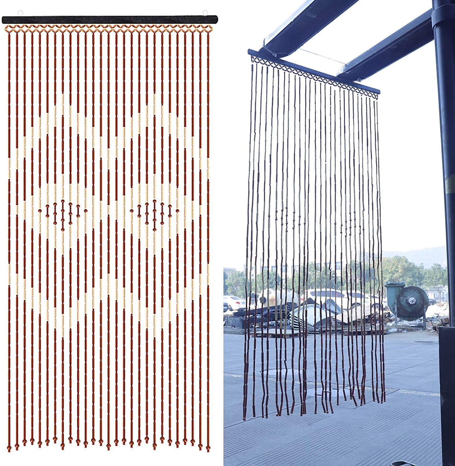 Wuzstar Wood Bead Curtain,Doorway Window Curtains Door String Curtains Chinese Classical