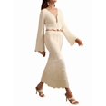 thumbnail image 2 of Women'S Swimsuit Crochet Cover-Up Knitted Swimwear Spring and Autumn Tight Beach Dress Holiday Wear White L, 2 of 8