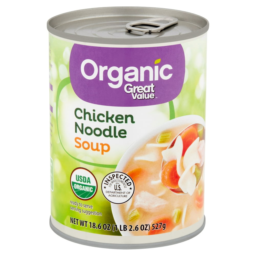 Great Value Organic Chicken Noodle Soup, 18.6 oz