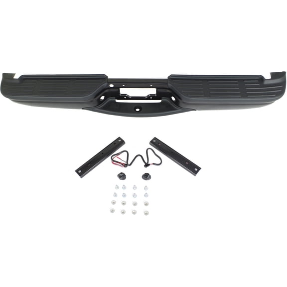 Step Bumper Compatible with FORD F-SERIES SUPER DUTY 1999-2007 ASSEMBLY Powdercoated Black Fleetside Regular Cab/SuperCab with Brackets