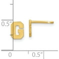 thumbnail image 4 of Ss/Gold Plated Sterling Silver Gold-Plated Brushed Letter G Initial Post Earrings Made In United States xne45gp/g, 4 of 5