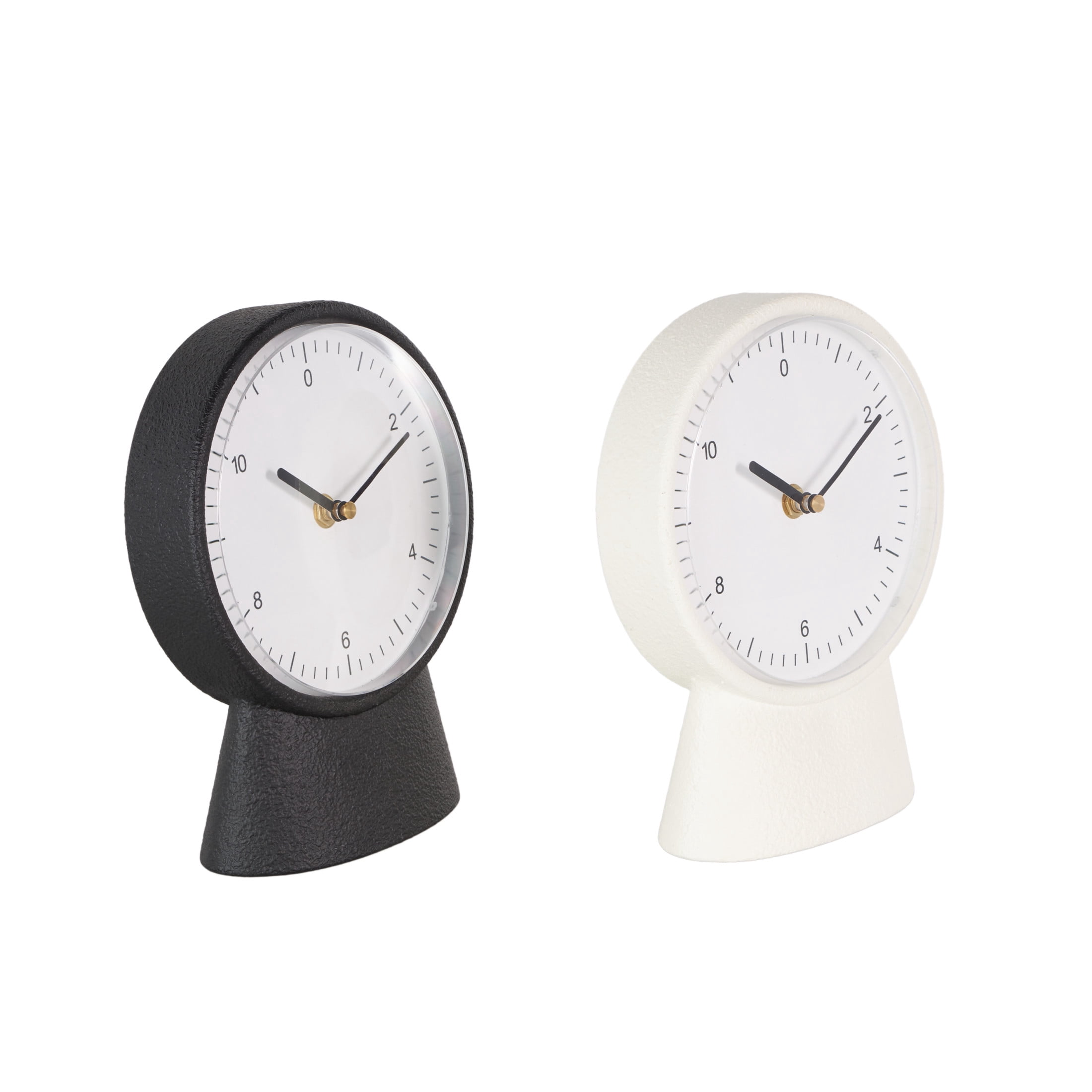 DecMode 9" Multi Colored Metal Textured Clock with Gold Accents, Set of 2