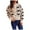 Beige, variant on IROINNID Women's Winter Warm Jacket Stripes Long Sleeve Warm Casual Irregular Stripe Contrast Color Single Breasted Cropped Cardigan Sweater Jacket, Beige