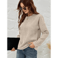 thumbnail image 4 of Sudadera Holgada de con Cuello Redondo para Mujer, Larga, Hombros Caídos, Estilo Casual, , para Otoño Albaricoque L, 4 of 9