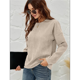 thumbnail image 4 of Sudadera Holgada de con Cuello Redondo para Mujer, Larga, Hombros Caídos, Estilo Casual, , para Otoño Albaricoque XL, 4 of 9