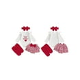 thumbnail image 2 of BemeyourBBs Baby Girl My First Valentines Day Outfit Long Sleeve Letters Heart Printed Romper Plaid Ruffle Skort Skirt Set Headband and Stockings 4Pcs Spring Clothes, 2 of 9