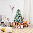 thumbnail image 4 of Costway 135 cm Árbol de Navidad Artificial Pino Nevado Iluminado con Bisagra 200 Luces Led Base Plegable de Metal, 4 of 7