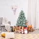 thumbnail image 4 of Costway 135 cm Árbol de Navidad Artificial Pino Nevado Iluminado con Bisagra 200 Luces Led Base Plegable de Metal, 4 of 7