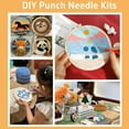 thumbnail image 6 of DIY Punch Needle kits A Cartoon Baby White Tiger Snow Forest Easy for Beginners Punch Needle Yarn Starter Embroidery Set for Craft lovers with Hoop for Home Decor 20x20cm(3), 6 of 6