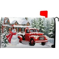 Christmas Snowman Mailbox Covers Magnetic Winter Xmas Red Snowman Mailbox Cover Standard Size 18 X 21 Holiday Snowflake Mailbox Wrap Post Letter Box Cover Decorative for Home Outdoor Garden