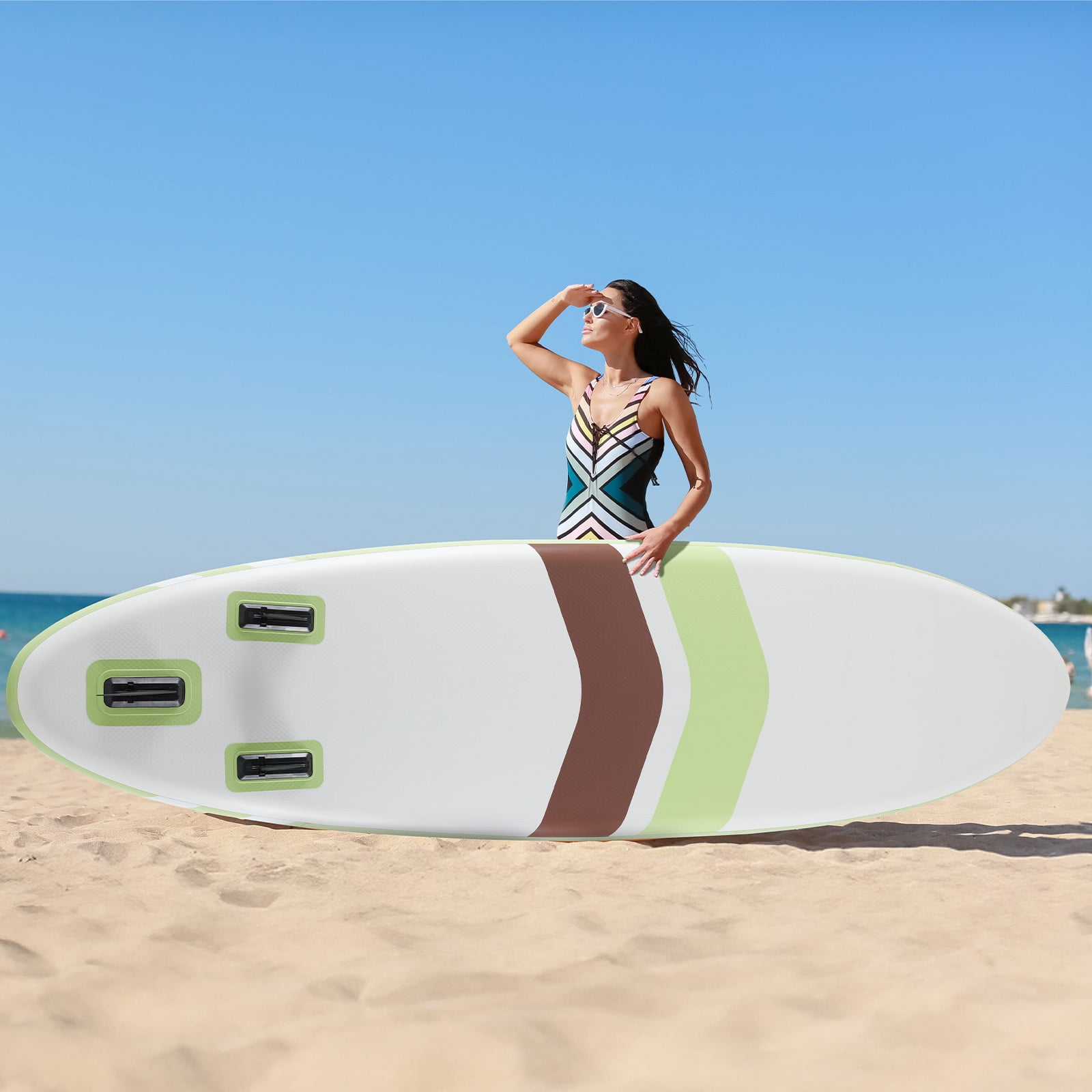 GIANNA Inflatable Stand Up Paddle Board, 10.5ft Paddle Boards with Non-Slip Deck and Premium SUP Accessories, 400 Lbs, Green