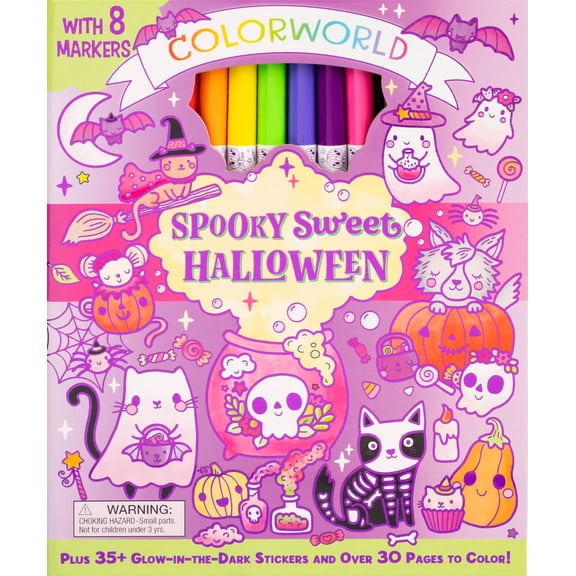 ColorWorld: Spooky Sweet Halloween: Plus 35  Glow-In-the-Dark Stickers and over 30 Pages to Color!, 64 pages (Hardcover)