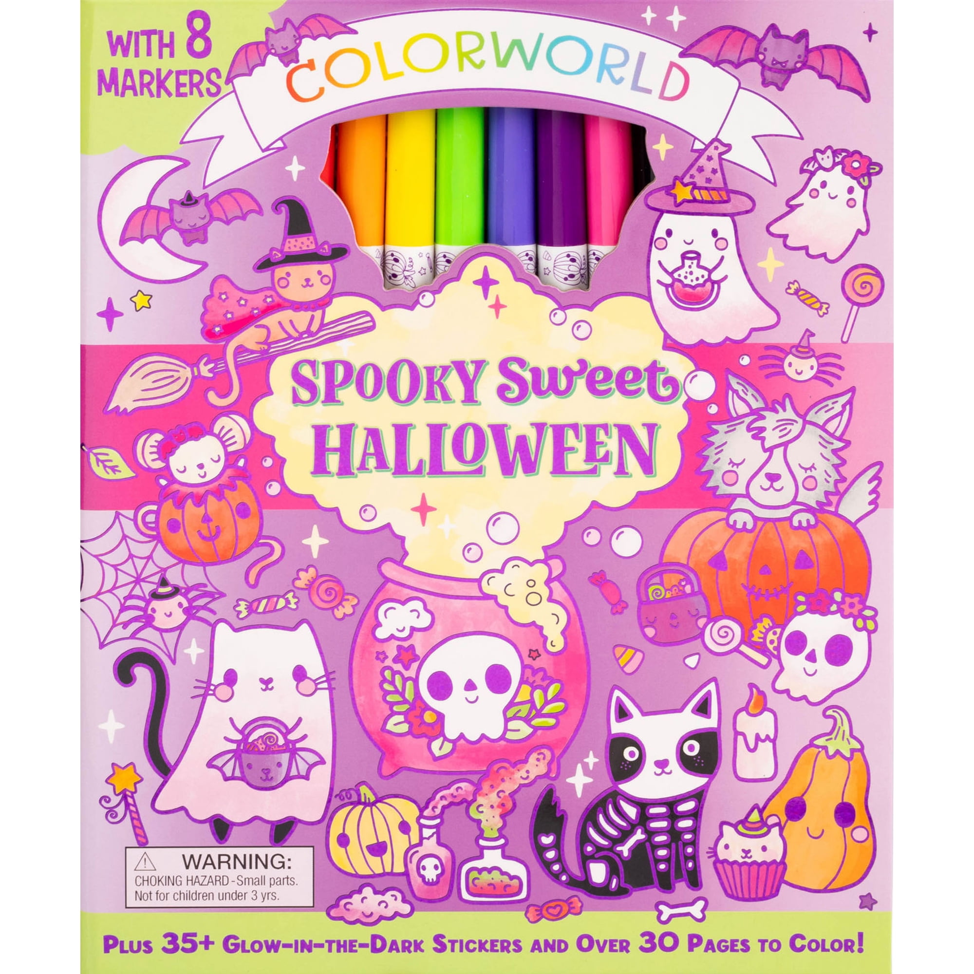 ColorWorld: Spooky Sweet Halloween: Plus 35+ Glow-In-the-Dark Stickers and over 30 Pages to Color!, 64 pages (Hardcover)