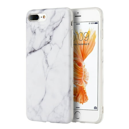 iPhone 8 Plus Case, iPhone 7 Plus Case, by Insten Marble Rubber TPU Case Cover For Apple iPhone 7 Plus/8 (Best Iphone 7 Cases)