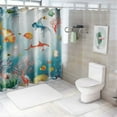 thumbnail image 7 of Orinice  Colorful Tropical Fish Shower Curtain  Ocean Fish Kids Decorative Bath Curtain Polyester Fabric Waterproof Bathroom Curtain with 12 Hooks 36x72, 7 of 7