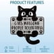 thumbnail image 2 of Letrero de hojalata vintage con diseño de gato negro: "Los gatos son bienvenidos, tolerados". Decoración de pared divertida con diseño de gato., 2 of 9