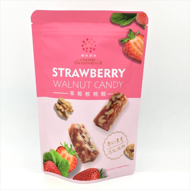 Cherry Grandfather Strawberry Walnut Candy 3.5oz / 100g櫻桃爺爺草莓核桃糕