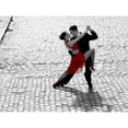 thumbnail image 3 of Anonymous 24x19 Black Modern Framed Museum Art Print Titled - Couple dancing Tango on cobblestone road, 3 of 5