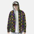 thumbnail image 4 of Gaeub Mardi Gras Shiny Green Purple Men's and Women's UPF 50+ Long-Sleeved Sun Protection Clothing, Fishing Shirt Long Sleeve Zip - 3X-Large, 4 of 9