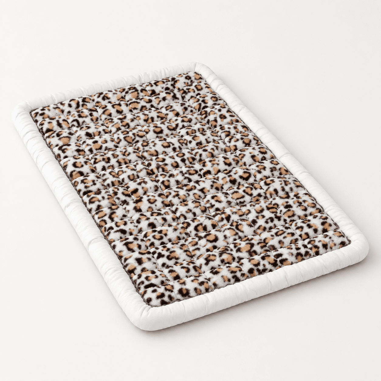Brown Leopard Pattern Non-slip Scratch-resistant Washable Backseat Pet Bed Mat For Cars SUVs