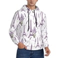 thumbnail image 2 of Pofeuu Lavender Flowers Print Mens Casual Hooded Collar Drawstring Hoodies Pullover Sweatshirts Casual Long Sleeve Shirts-X-Large, 2 of 7