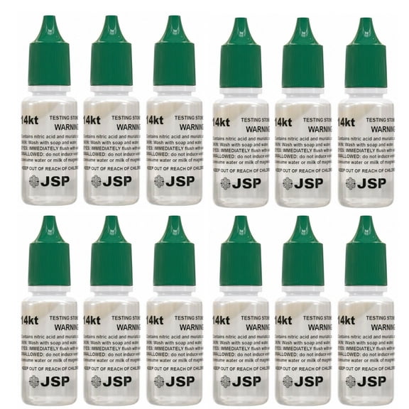 12 JSP 14K Gold Metal Test Acid Karat Testing Solution Jewelry Tester Metals Kit