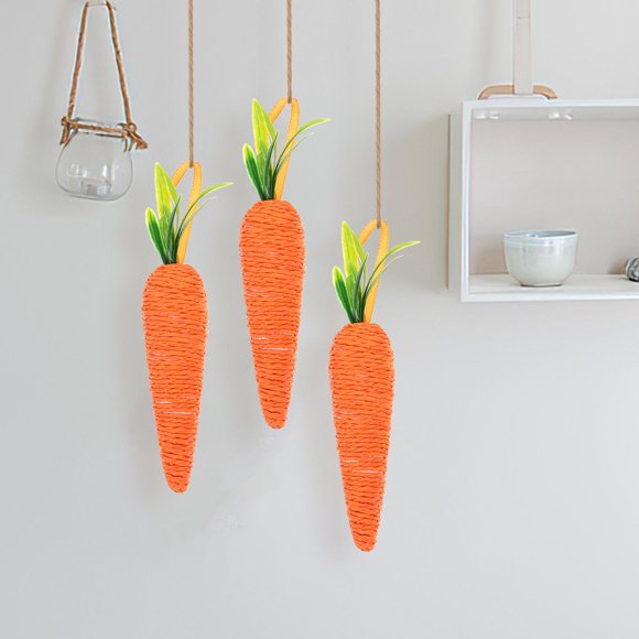 TABLETREANDS 3Ud Colgante Decorativo De Zanahorias Para Pascua En Espuma Coloridas Para Adornar Y Árboles