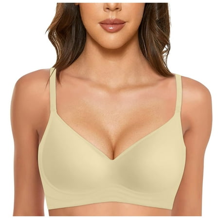 Zshosam Women Seamless Underwear Small Chest Gathered Summer Thin Style No Steel Ring 3D Soft Support Sports Bra(Green L)