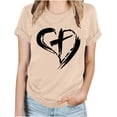 thumbnail image 2 of Fiudx Ofertas Del Día Tops con Estampado de Moda para Mujer, Blusa de Manga Corta con Cuello Redondo, Camisetas, 2 of 4
