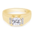thumbnail image 3 of Cushion & Round Cut Lab Created Moissanite Diamond Bezel Set Men's Anniversary Wedding Band Ring Men's Jewelry in 10K Yellow Gold(1 CTTW,G-H Color,VVS1 Clarity)-4, 3 of 6
