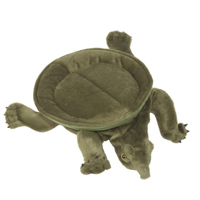 FOLKMANIS Tortoise Turtle Hand Puppet Dark Green Plush Stuffed Animal Box 10" 