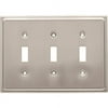 Franklin Brass Country Fair Triple Switch Wall Plate in Satin Nickel
