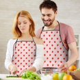 thumbnail image 5 of Red Strawberry Plants Pink Pattern Apron-Garden Aprons for Women with Pockets-Cotton Linen Waterproof Kitchen Cooking Gardening Aprons Adjustable for Kitchen,Cooking,BBQ and Salon 33x27 Inch, 5 of 7