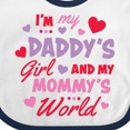 thumbnail image 4 of Inktastic Valentine's Day I'm My Daddy's Girl and My Mommy's World Girls Baby Bib, 4 of 4