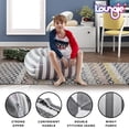 thumbnail image 4 of Loungie Grey Bean Bag Covers - Microfiber | Storage | Stuffed Animal 32"x32", 4 of 8