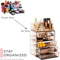 thumbnail image 7 of Sorbus Cosmetic Makeup and Jewelry Storage Case Display - Spacious Design - Great for Bathroom, Dresser, Vanity and Countertop (4 Large, 2 Small Drawers, Bronze Glow), 7 of 7