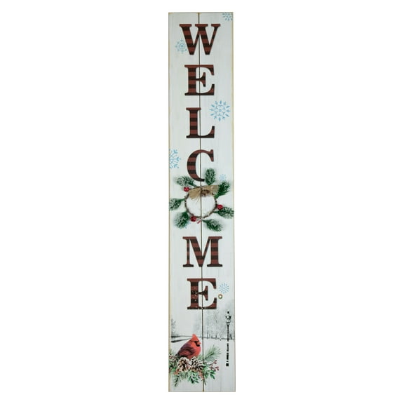 Northlight 31.75" LED Lighted Welcome Sign with Cardinal Christmas Sign