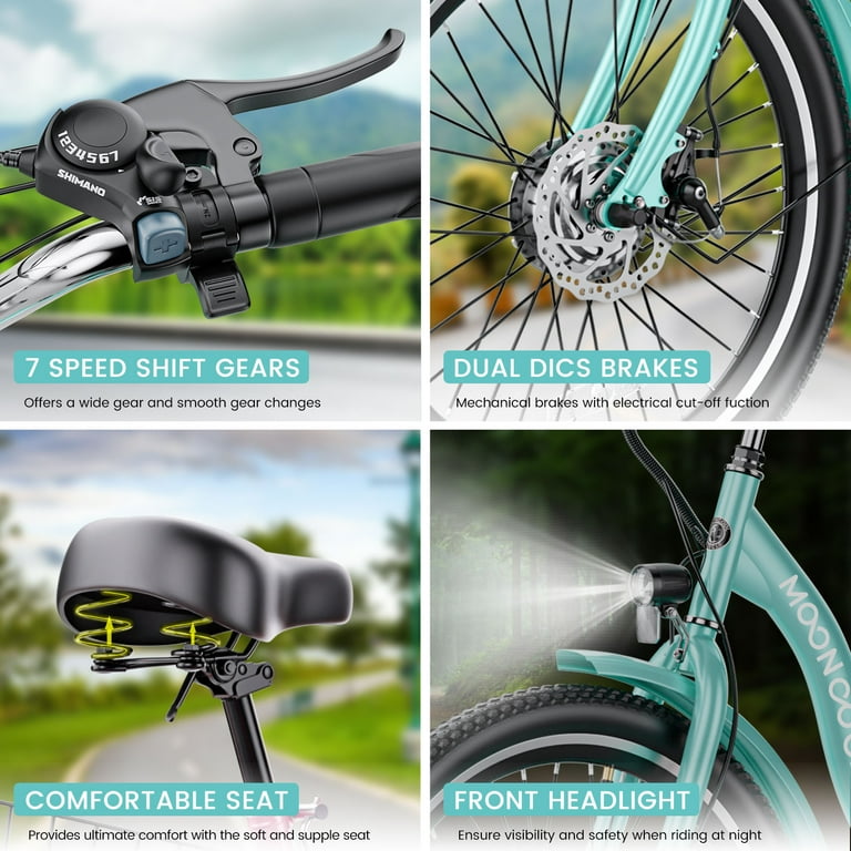 MOONCOOL 350W Electric Trike for Seniors, 3-Wheel E-Bike