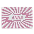 thumbnail image 1 of Anna Cutting Board, Retro Style Girls Name Design with Striped Backdrop and Grunge Appearance, Decorative Tempered Glass Cutting and Serving Board, Large Size, Pale Pink and White, by Ambesonne, 1 of 1