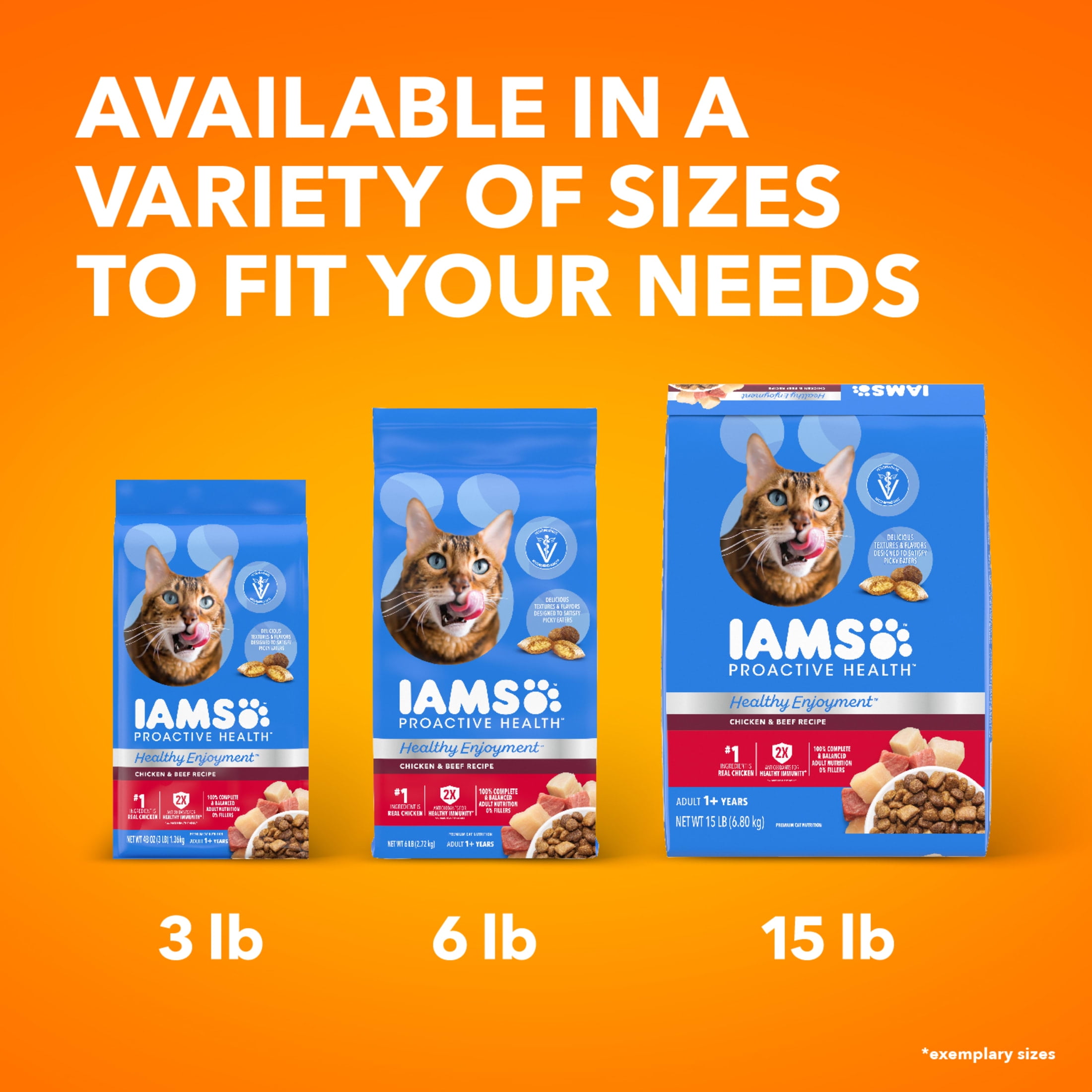 Iams Healthy Enjoyment Chicken & Beef Recipe Dry Cat Food, 3 Lb Bag