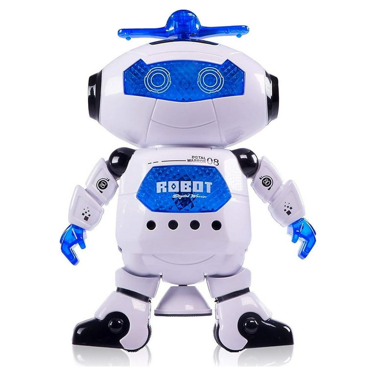 Kid Odyssey Walking Dancing Robot Toys for Kids 360 Body Spinning Dancing Robot Toy with LED Lights and Music Battery Operated Electronic Robot