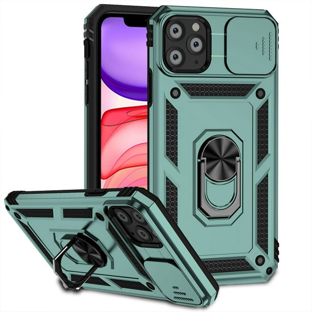 Accesorios para celular, soporte para auto, funda magnética 3 en 1 con anillo para dedo, funda deslizante para cámara con soporte giratorio de 360° para iPhone 13/14/Pro/Pro.