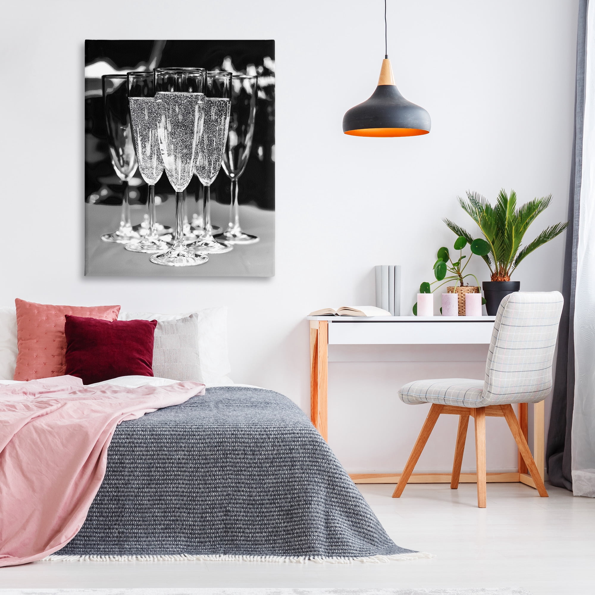 Stupell Industries Glam Champagne Flutes Food & Beverage Photography Gallery Wrapped Canvas Art Print Wall Art, 36 x 48