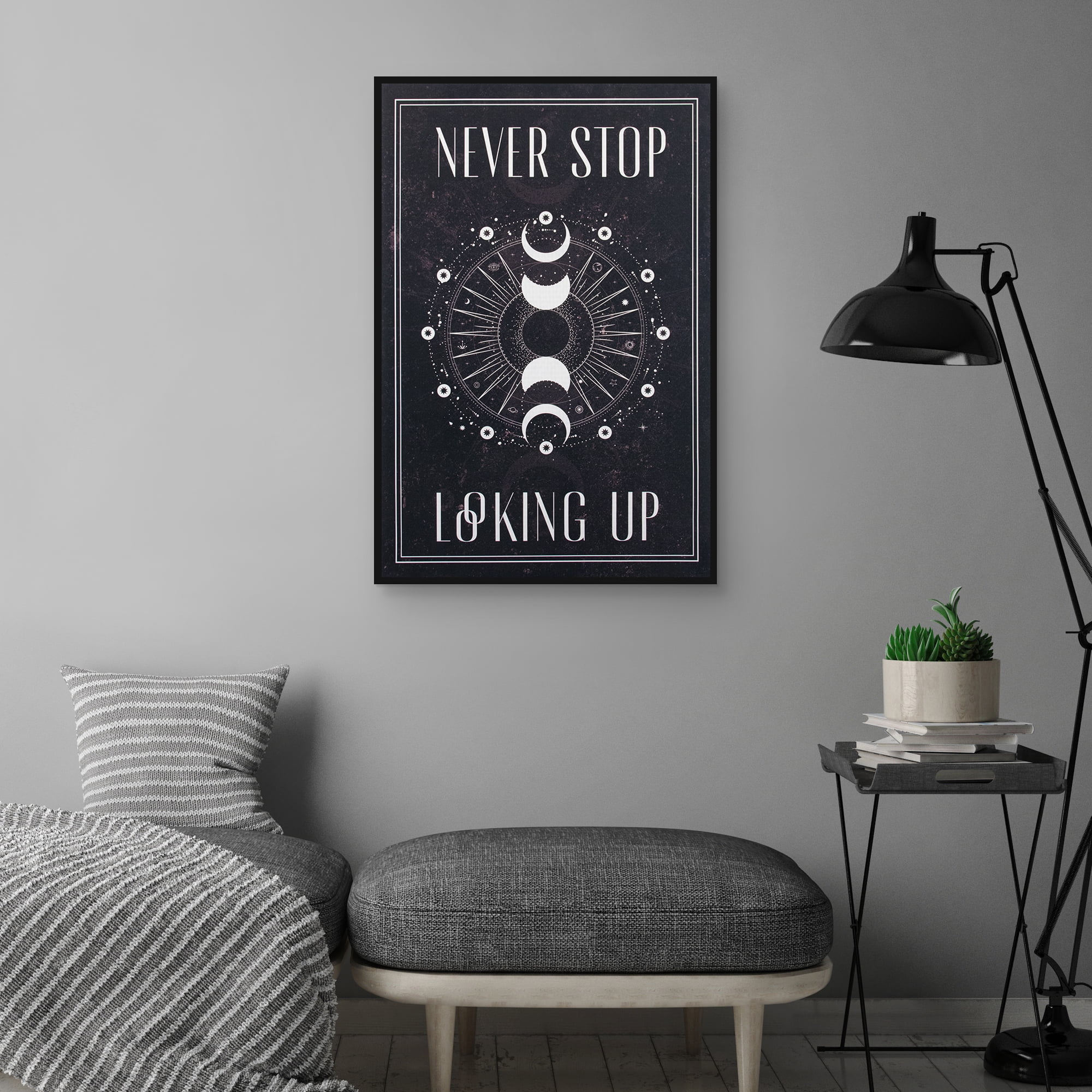 MoDRN Glam Never Stop Looking up Framed Canvas Art Print, 24" x 36"