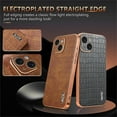 thumbnail image 2 of ELEHOLD for iPhone 14 Case,Compatible with MagSafe Luxury PU Leather Embossed Crocodile Pattern Plating Edge Shockproof Smudge-proof Full Protection Case for iPhone 14,Brown, 2 of 8
