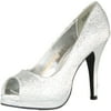Rampage Womens Gracee Platform Pumps Shoes, Silver Sparkle, 8