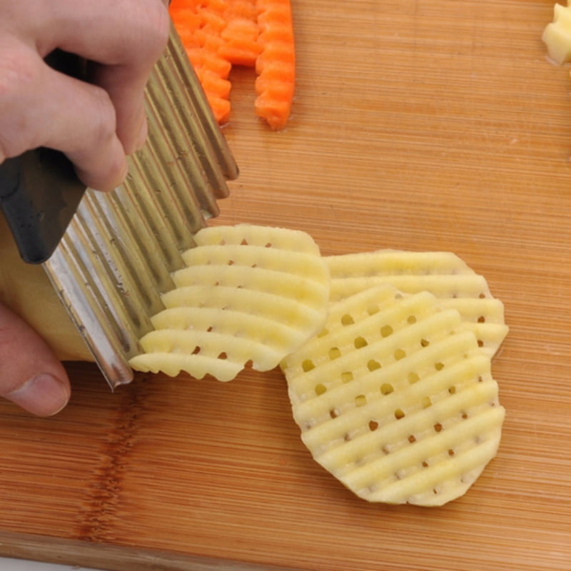 Potato Chip Vegetable Fruit Crinkle Wavy Slicer French Fry Maker Tools Cutter