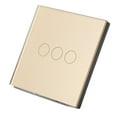 thumbnail image 3 of Interruptor De Luz Inteligente, AC80-260V/10A Interruptor Inteligente Triple Gold WiFi Interruptor Inteligente 86 Relés Control Táctil Alexa/Google Relé De Control De Voz, 3 of 8