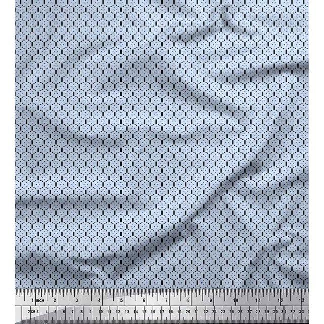Soimoi Modal Satin Fabric Honeycomb Geometric Printed Craft Fabric by The Yard 42 Inch Wide
